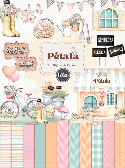 Kit Digital Coleção Pétala Jardim Floral 55