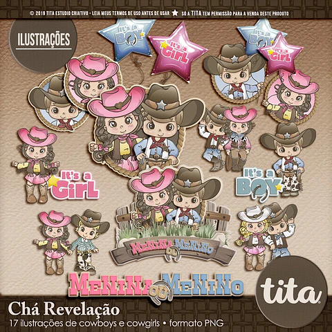 Kit Digital Cha Revelacao 46