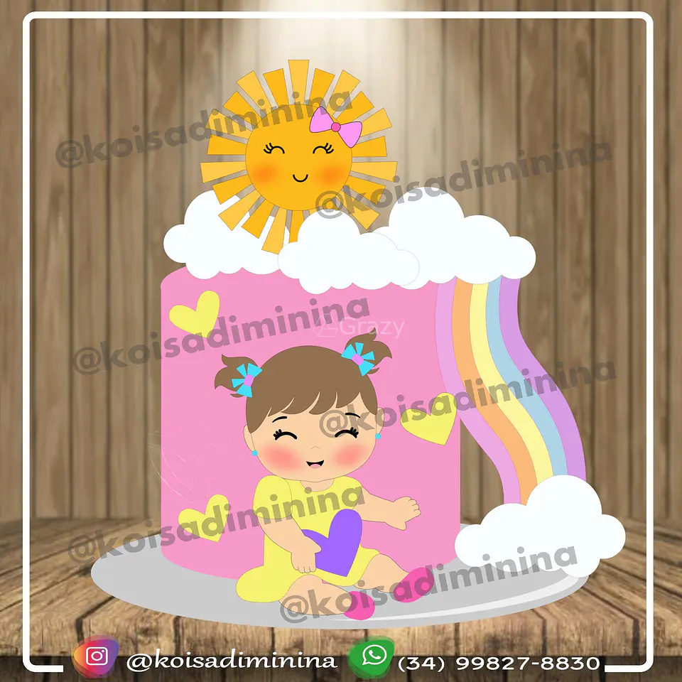 Arquivo de Corte Topo de Bolo Solzinho Sunshine Raio de Sol 1 1