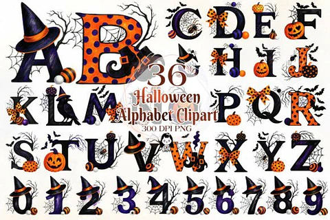Kit Digital Halloween Alfabeto 2