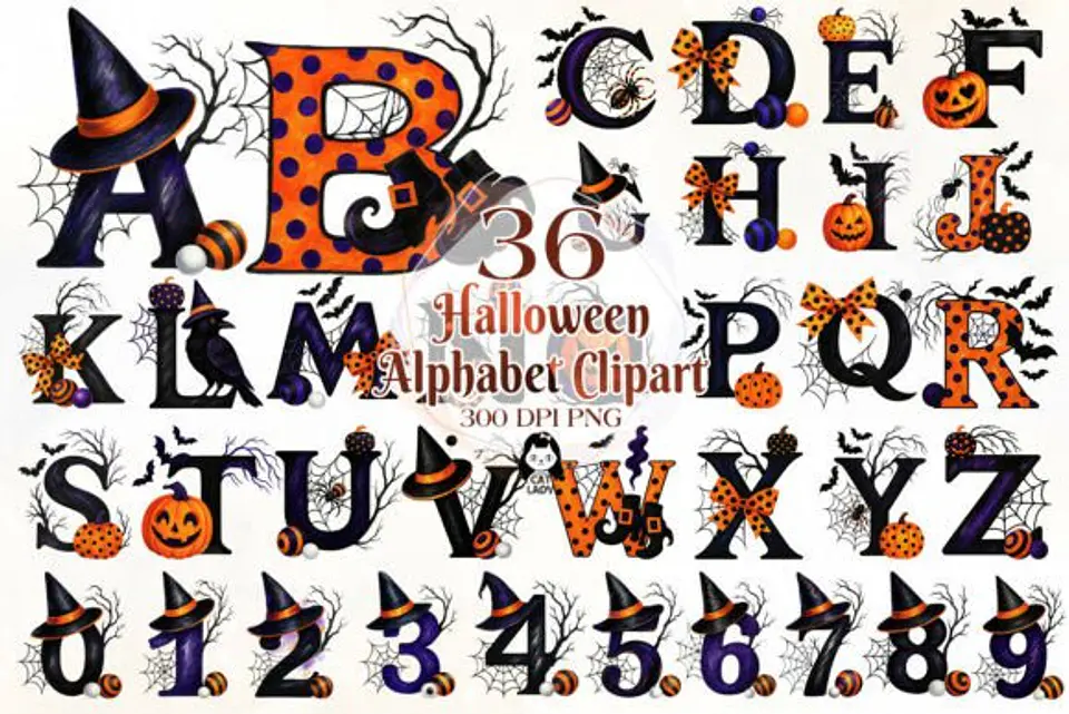 Kit Digital Halloween Alfabeto 2 1