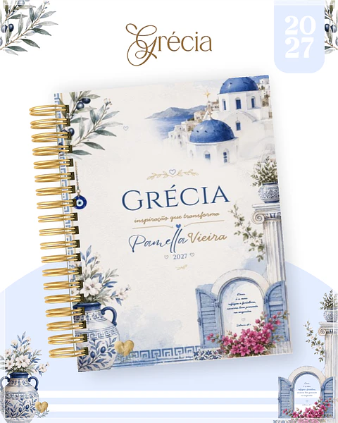 Encadernação - Agenda , Bloquinho , Calendário e Planner Grécia
