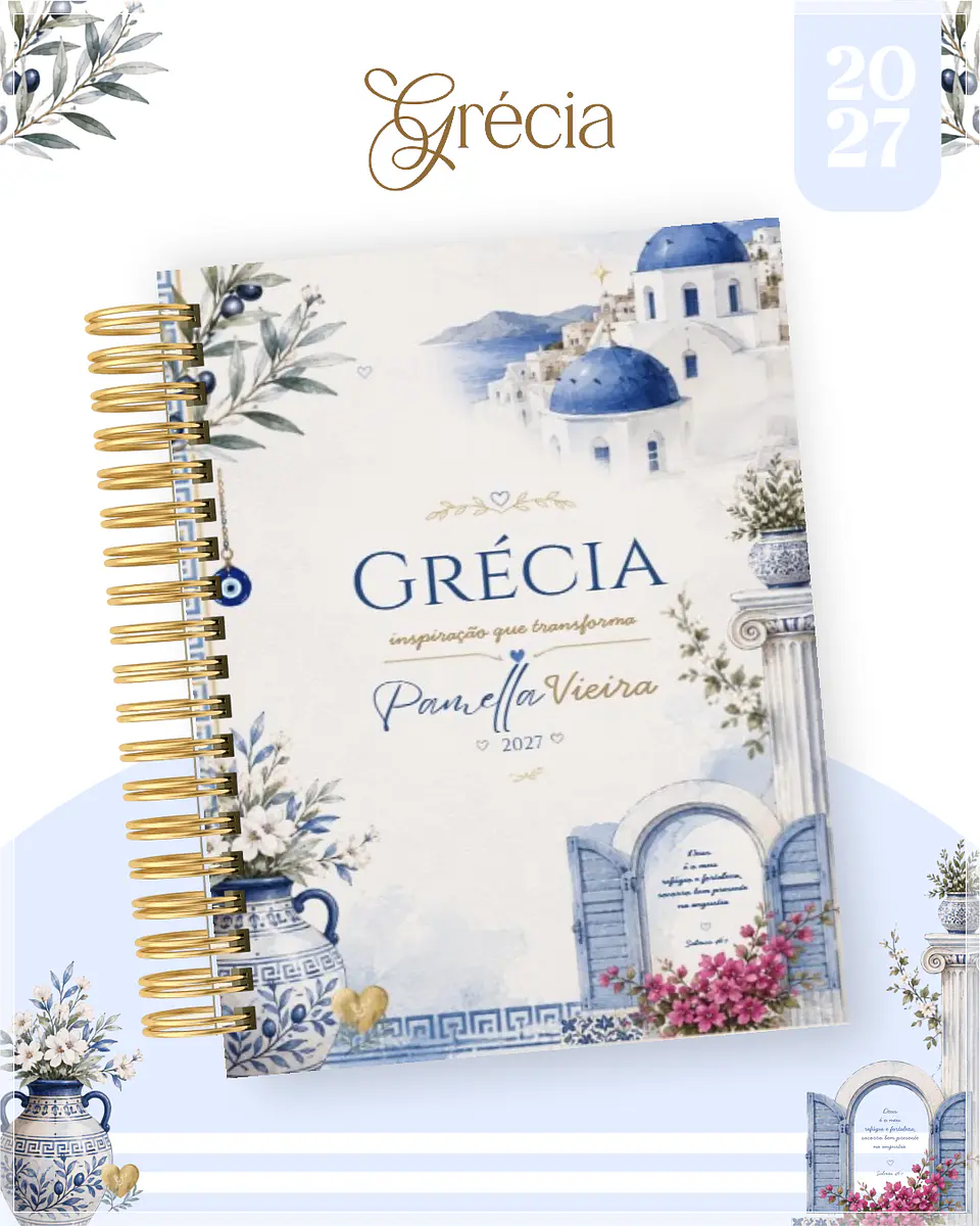 Encadernação - Agenda , Bloquinho , Calendário e Planner Grécia 1