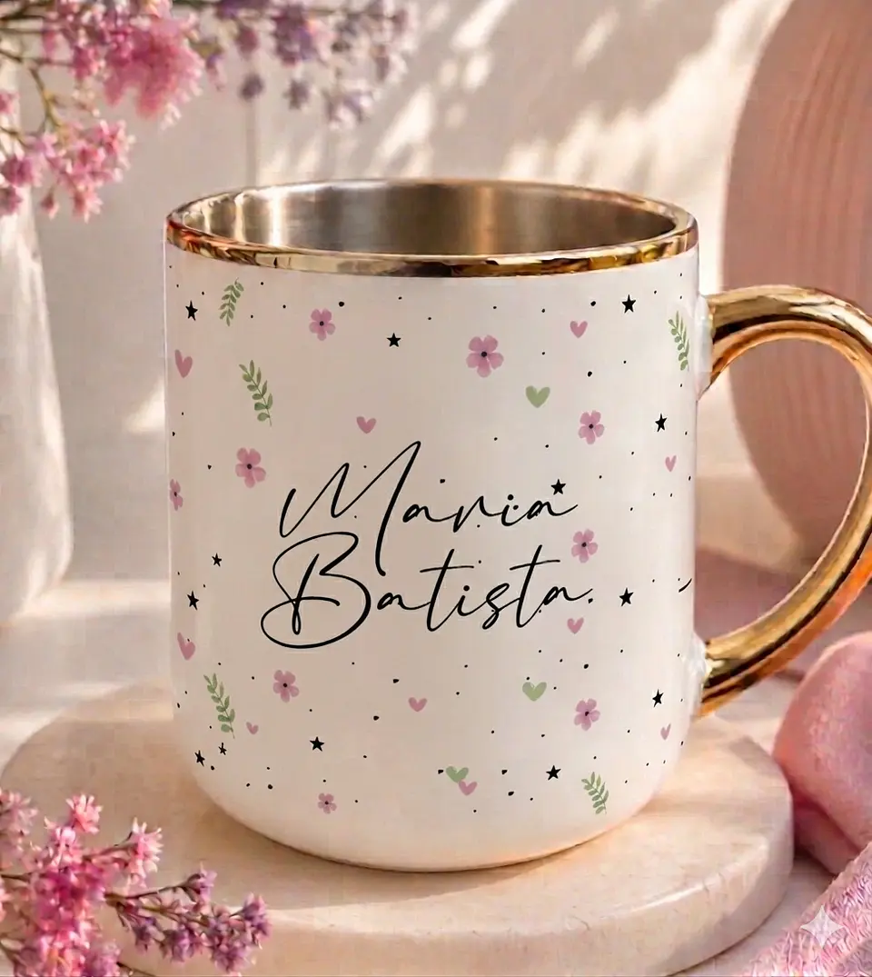Sublimação Caneca - Floral Delicado 1