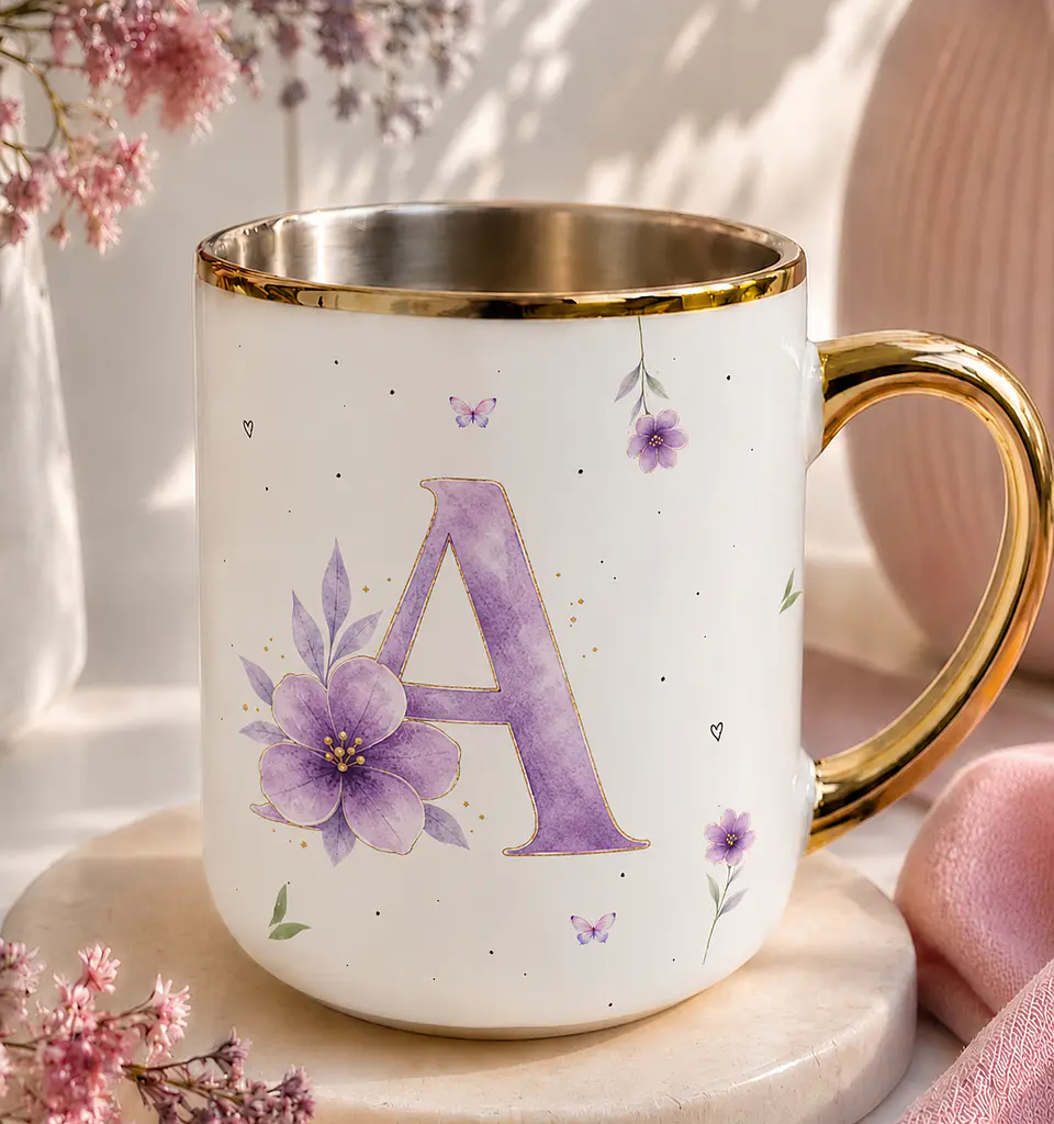Sublimação Caneca - Alfabeto Lilás 1