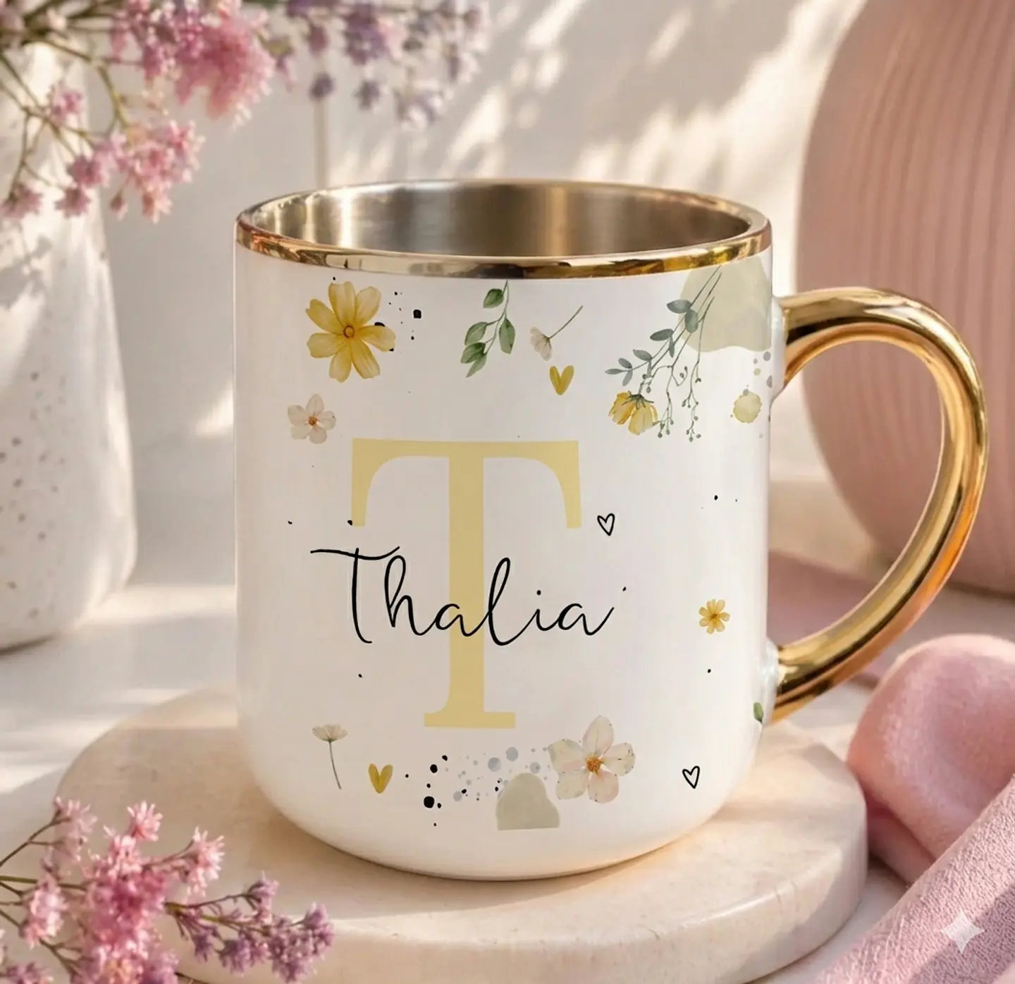 Sublimação Caneca - Floral Amarelo 1
