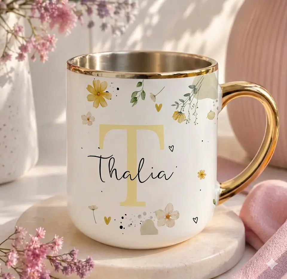 Sublimação Caneca - Floral Amarelo 1