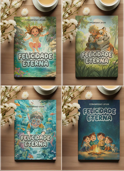 Encadernação - Coleção Congresso Infantil Capas, Miolo , Adesivos e Bottons