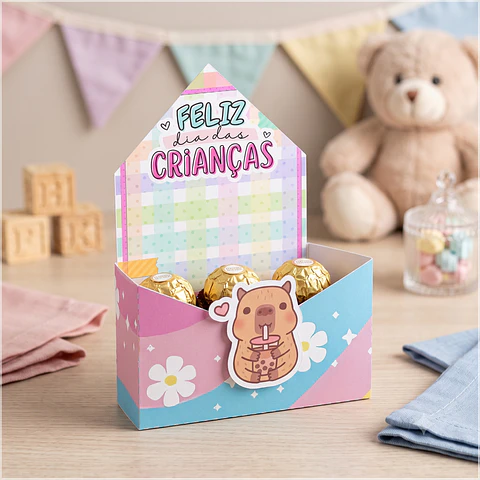 Arquivo de Corte Cx Envelope Dia das Crianças Capivara 2
