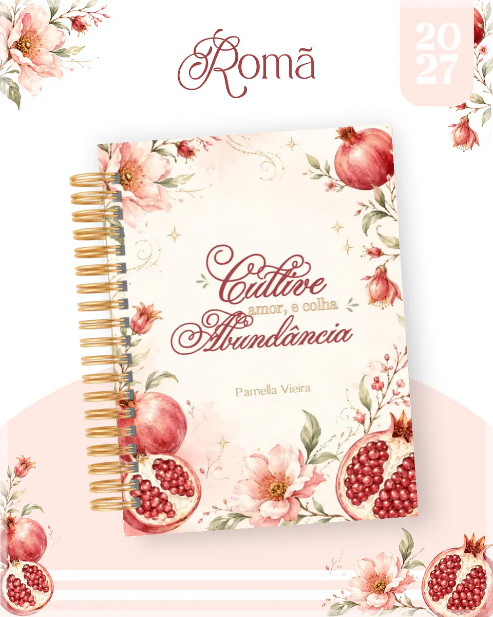 Encadernação - Agenda , Bloquinho , Calendário e Planner Romã 1