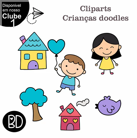 Kit Digital Cliparts Crianças Dodle 1