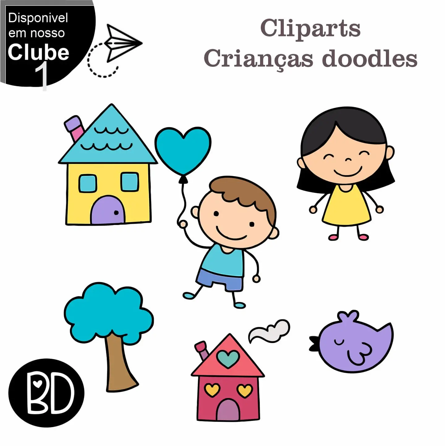 Kit Digital Cliparts Crianças Dodle 1 1