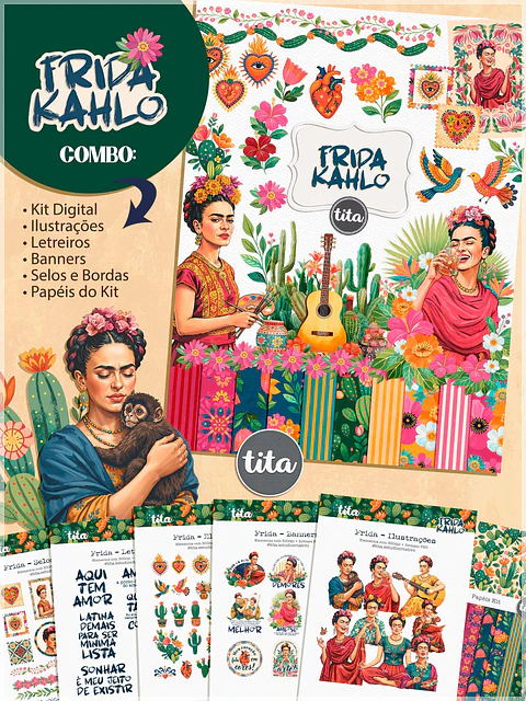 Kit Digital Frida Ilustrações 130