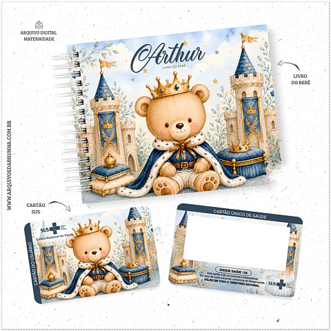 Encadernação - Capa Livro do bebê Ursinho Principe