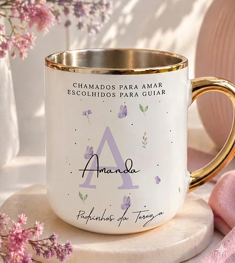 Sublimação Caneca - Alfabeto Lilás Borboleta