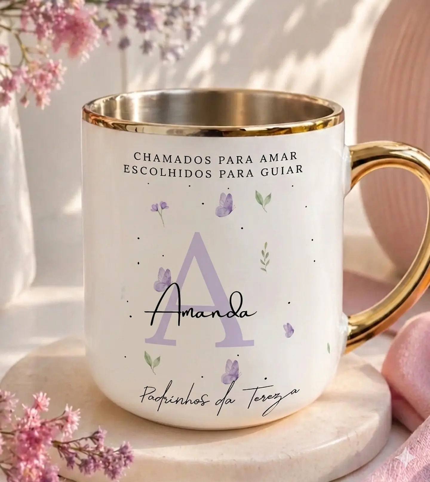 Sublimação Caneca - Alfabeto Lilás Borboleta 1
