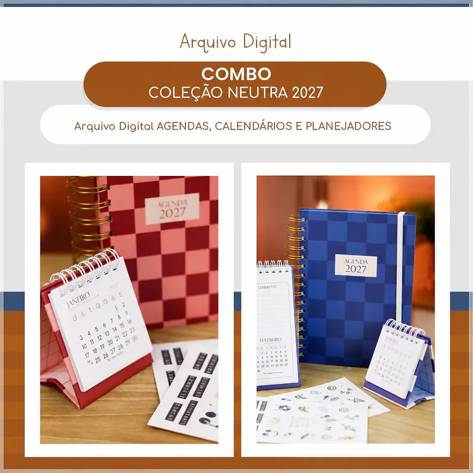 Encadernação - Coleção Neutro 27 (Agenda A6 , Agenda A5 , Calendários , Planner Diário e Planner Duo) 1