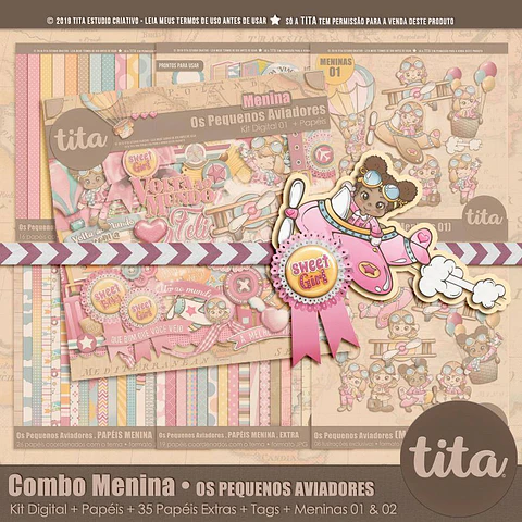Kit Digital Os Pequenos Aviadores Combo Menina 211