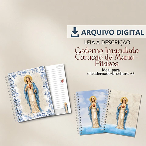Encadernação - Caderno Imaculado Coracão de Maria