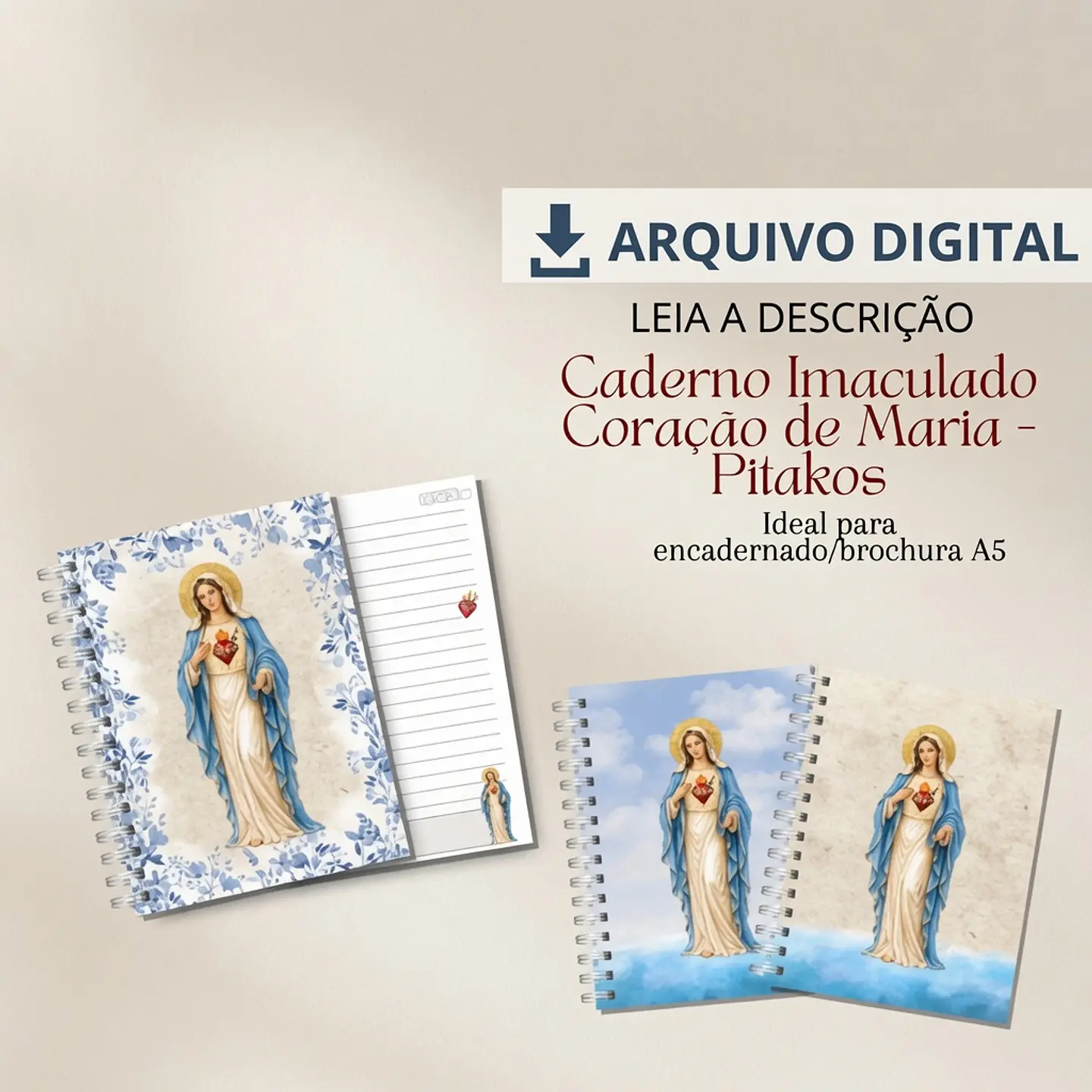 Encadernação - Caderno Imaculado Coracão de Maria 1