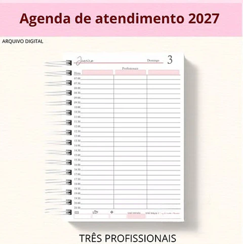 Encadernação - Agenda 3 Profissionais
