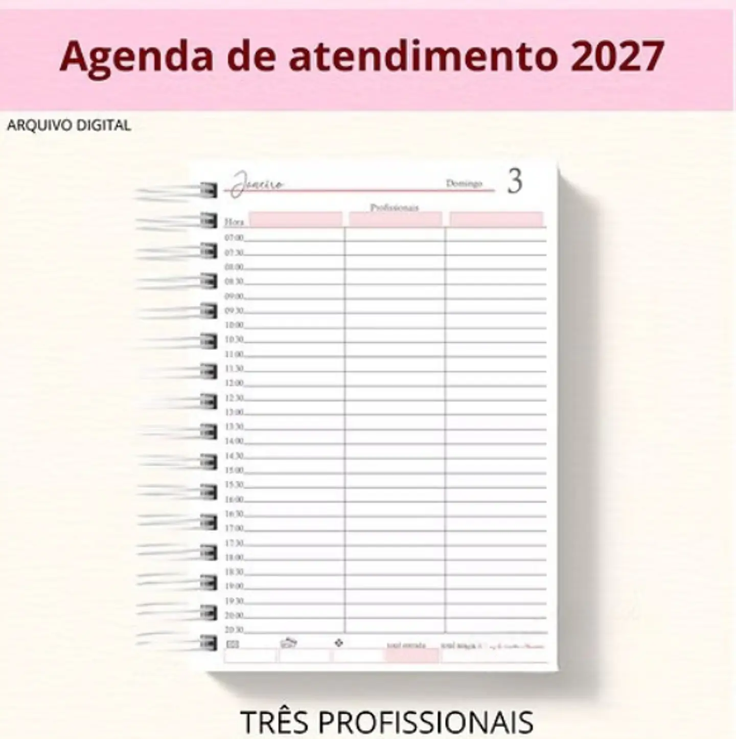 Encadernação - Agenda 3 Profissionais 1