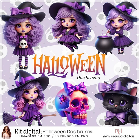 Kit Digital Halloween das Bruxas 10
