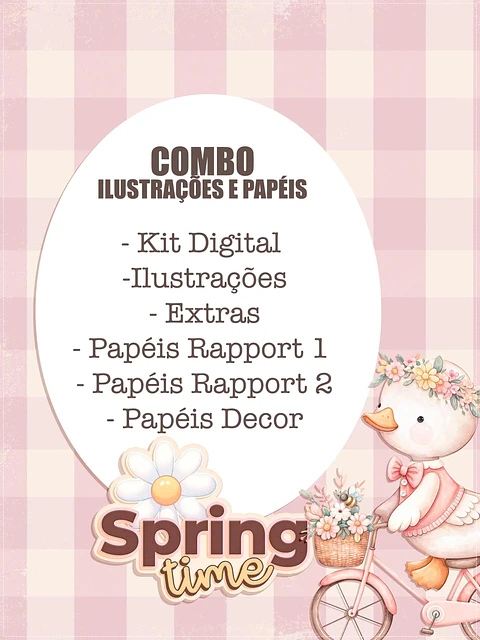 Kit Digital Ilustrações e Papéis Spring Times Primavera 153