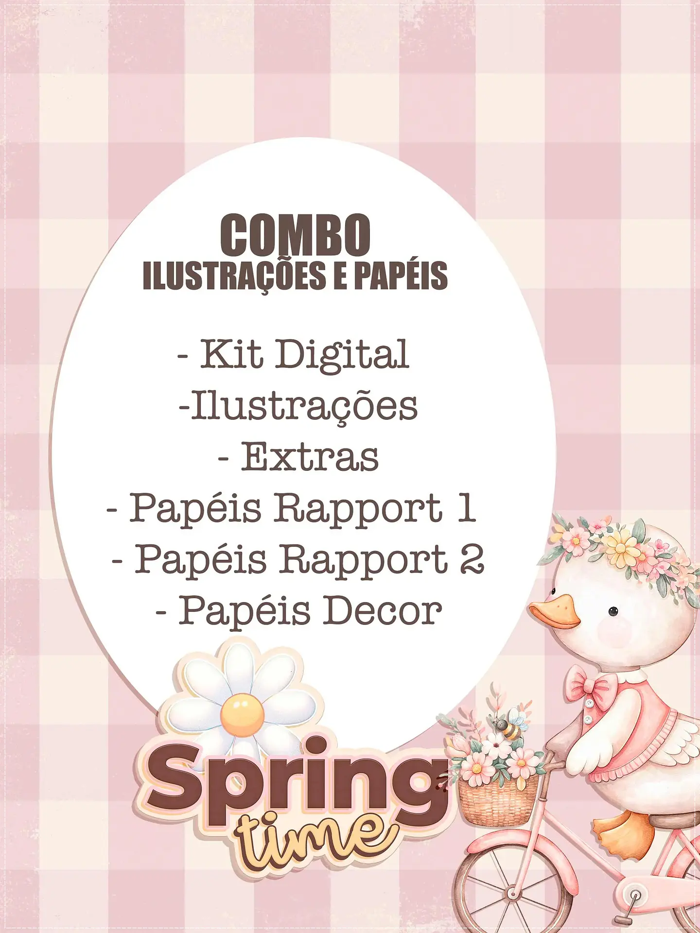 Kit Digital Ilustrações e Papéis Spring Times Primavera 153 1