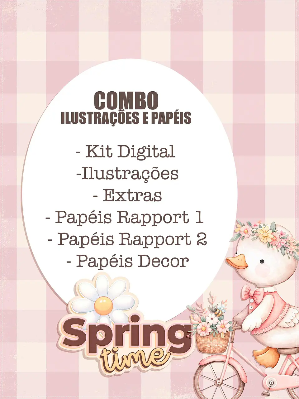 Kit Digital Ilustrações e Papéis Spring Times Primavera 153 1