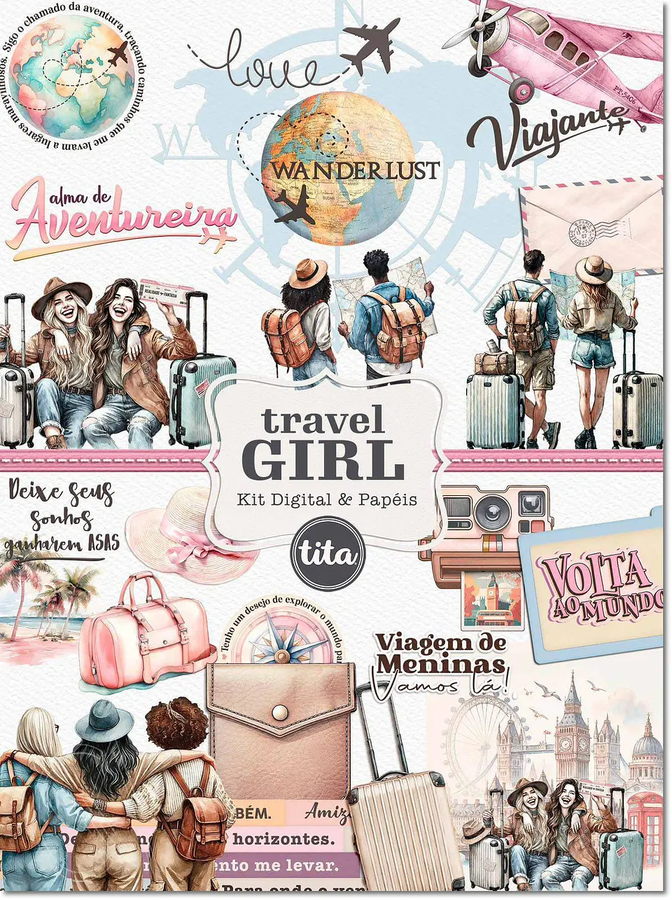 Kit Digital Viagem Travel Girl 285 1