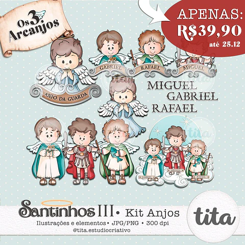Kit Digital Santinhos Arcanjos 266