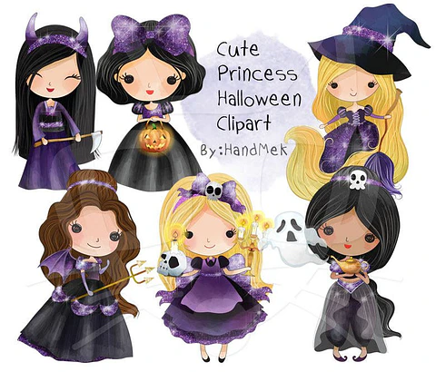 Kit Digital Cute Princess Halloween 7
