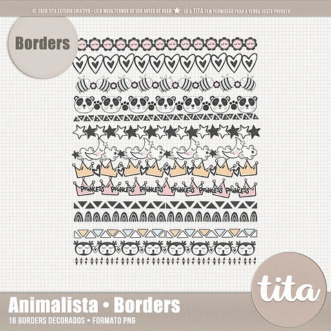 Kit Digital Animalista Bordas 11