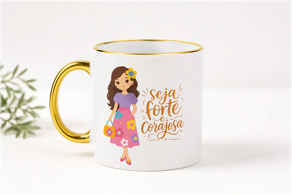 Sublimação - Caneca Seja Forte e Corajosa 1