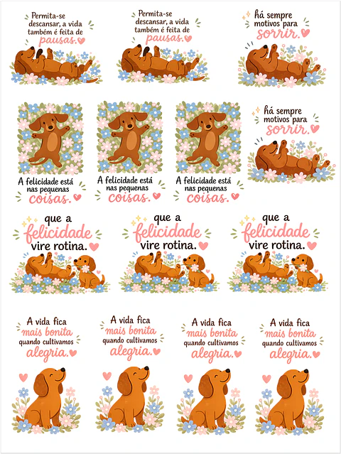 Arte Dtf Uv - Cachorro Frases