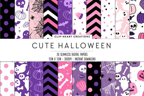 Kit Digital Cute Halloween Papel Digital 1
