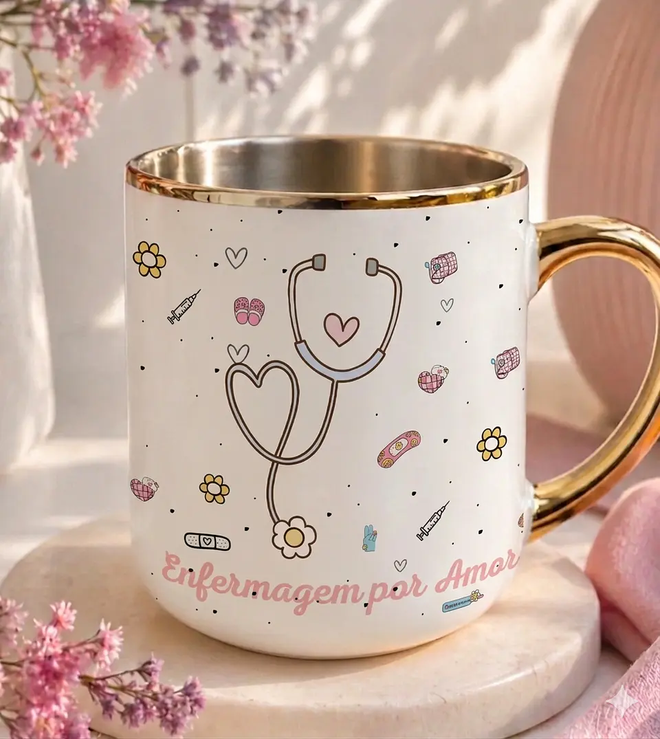 Sublimação Caneca - Enfermagem por Amor 1