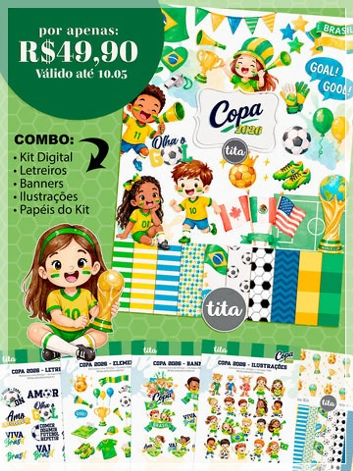 Kit Digital Copa Combo Ilustrações 98 1