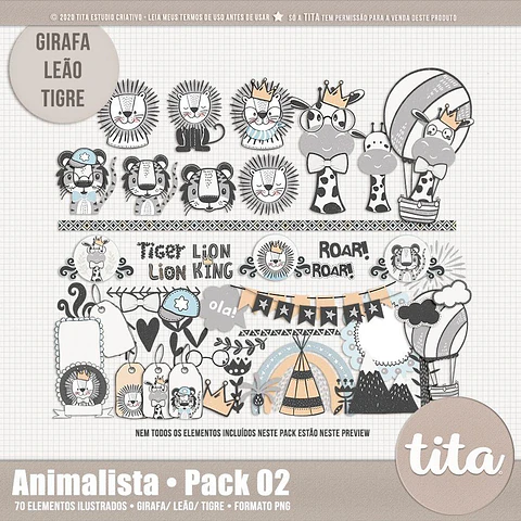 Kit Digital Animalista Kit Animal 14