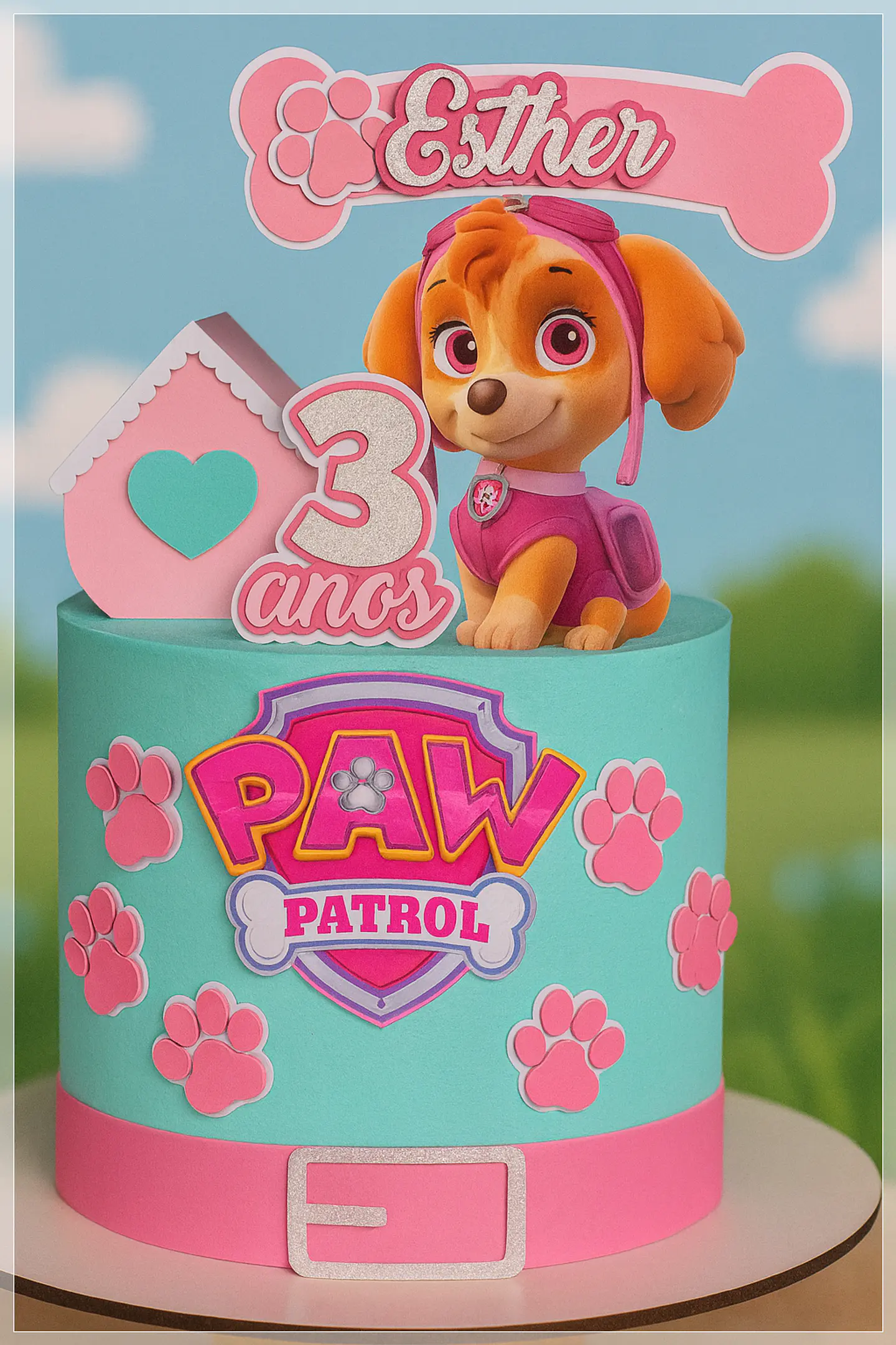 Arquivo de Corte Topo de Bolo Skye e Everest Patrulha Canina Menina 25 1