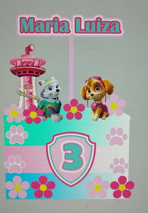 Arquivo de Corte Topo de Bolo Skye e Everest Patrulha Canina Menina 19
