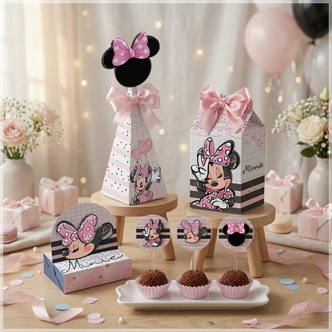 Arquivo de Corte Kit Festa Minnie Rosa