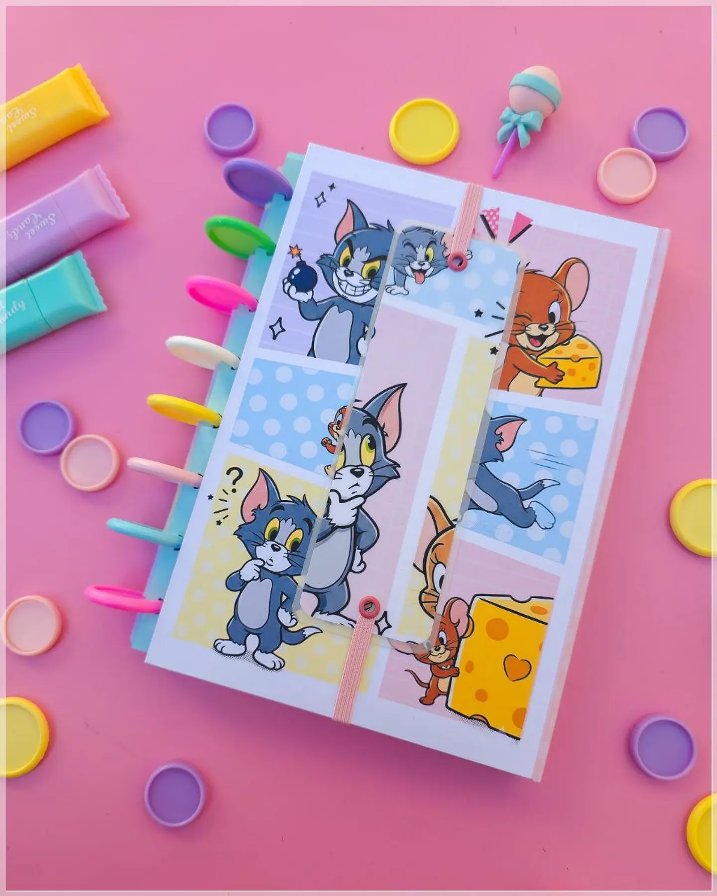 Encadernação - Bloquinho Duplo Embutido A5 Tom e Jerry 1