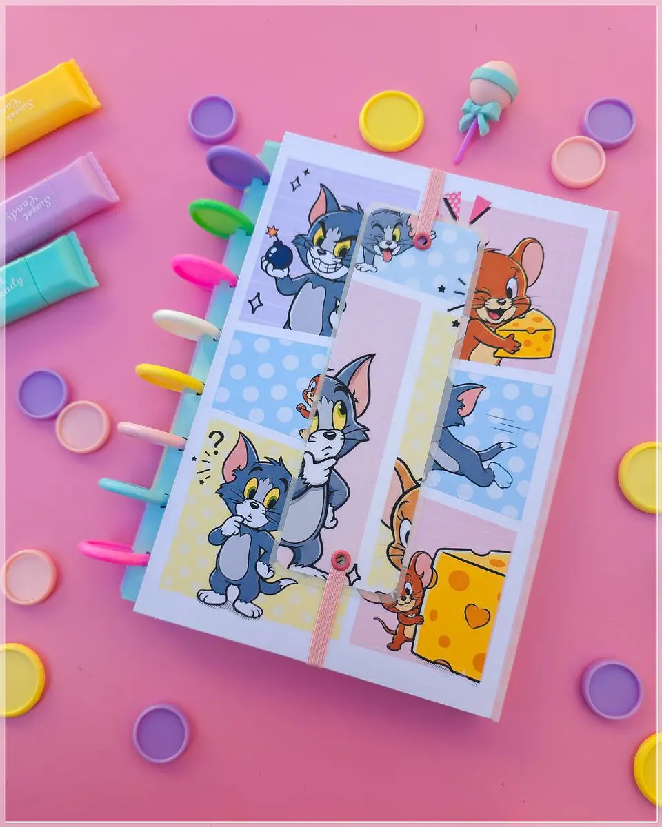 Encadernação - Bloquinho Duplo Embutido A5 Tom e Jerry 1