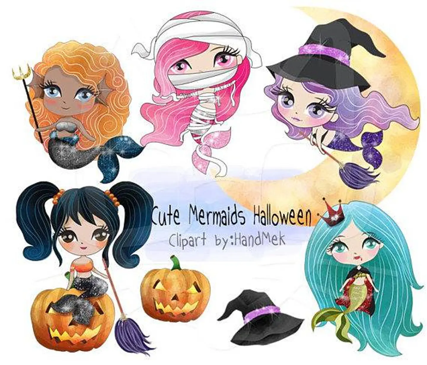 Kit Digital Cute Mermaids Halloeen 6 1