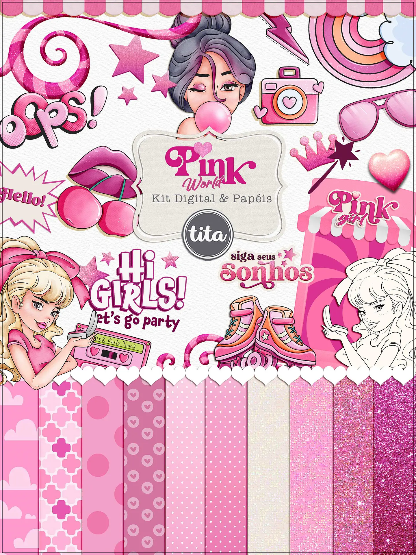 Kit Digital Combo Barbie Rosa 62 1