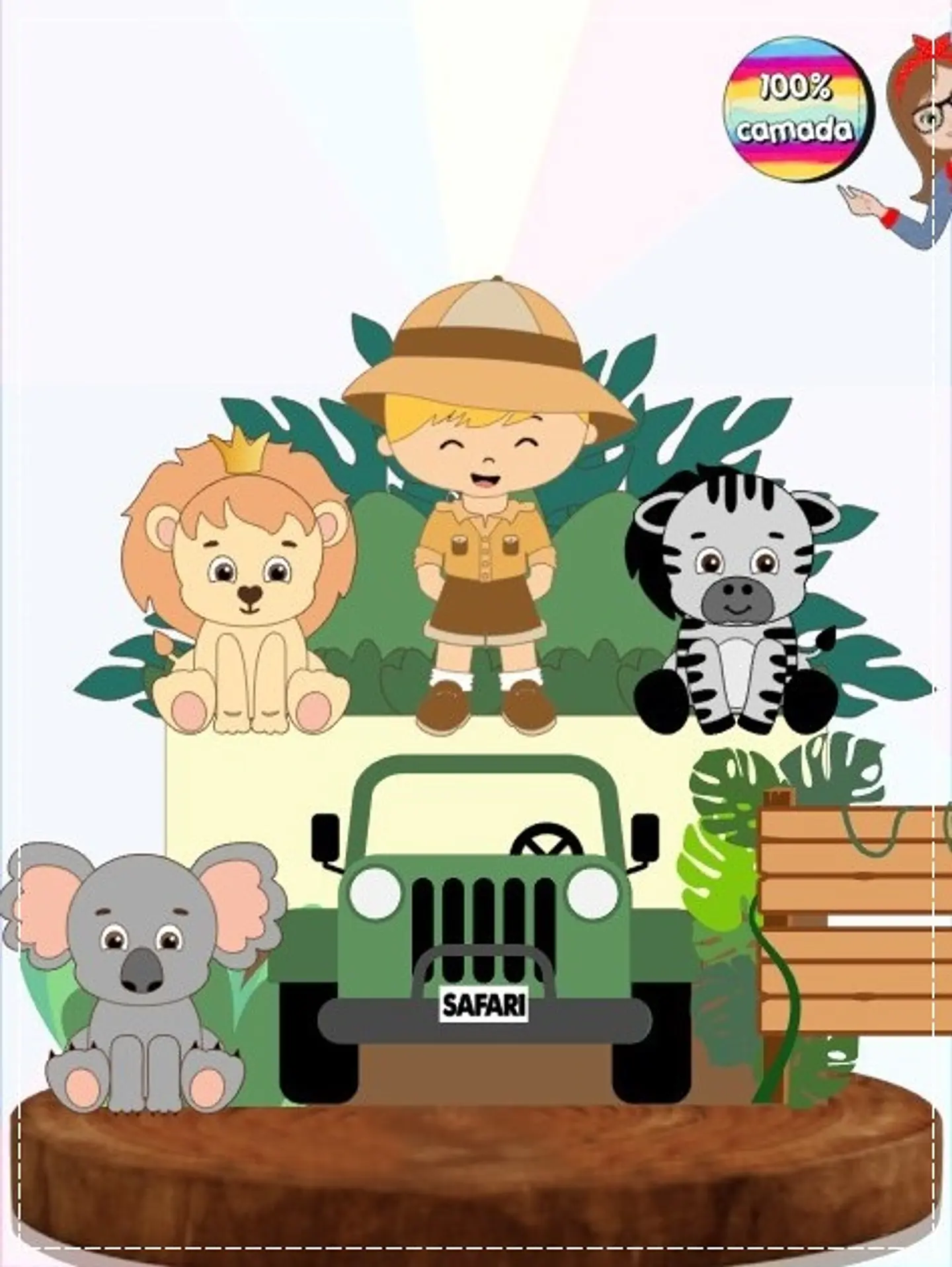 Arquivo de Corte Topo de Bolo Safari 89 1