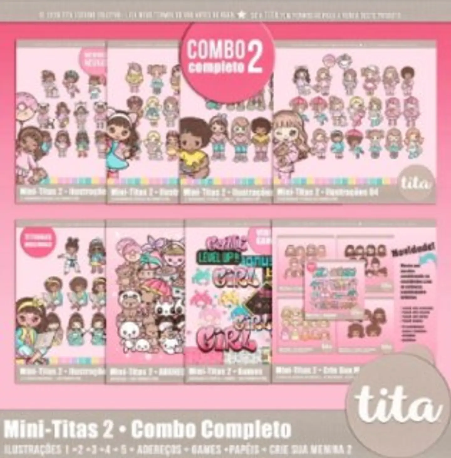 Kit Digital Bonequinhas Mini Titas 32 1