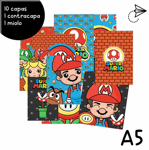 Encadernação - Caderno Mario Brós